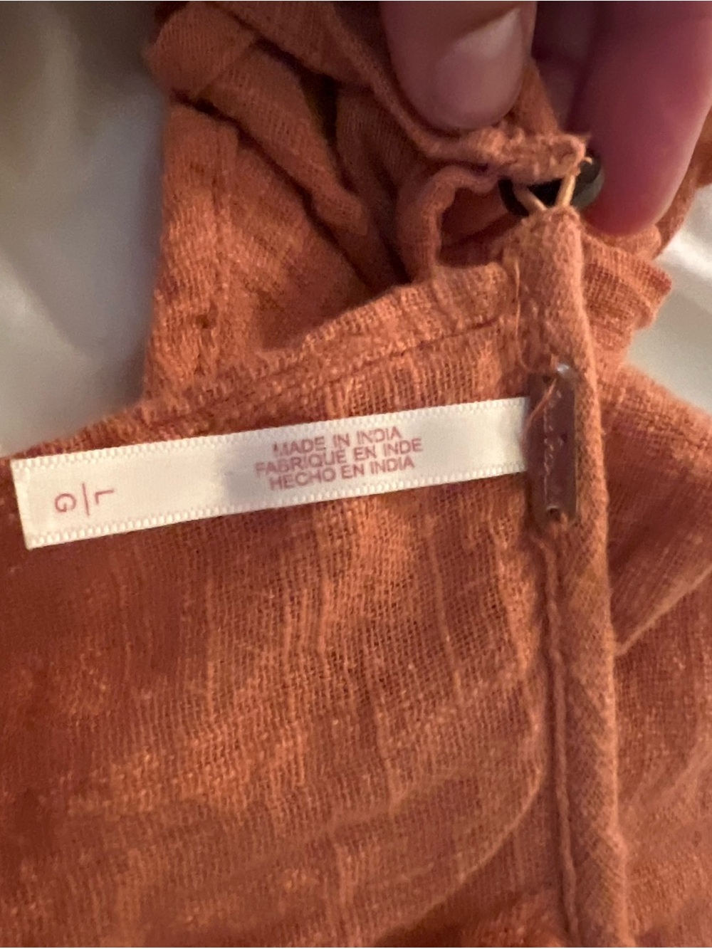 Free People Rust Orange Ruffle Open Back Blouse - Picture 3 of 4